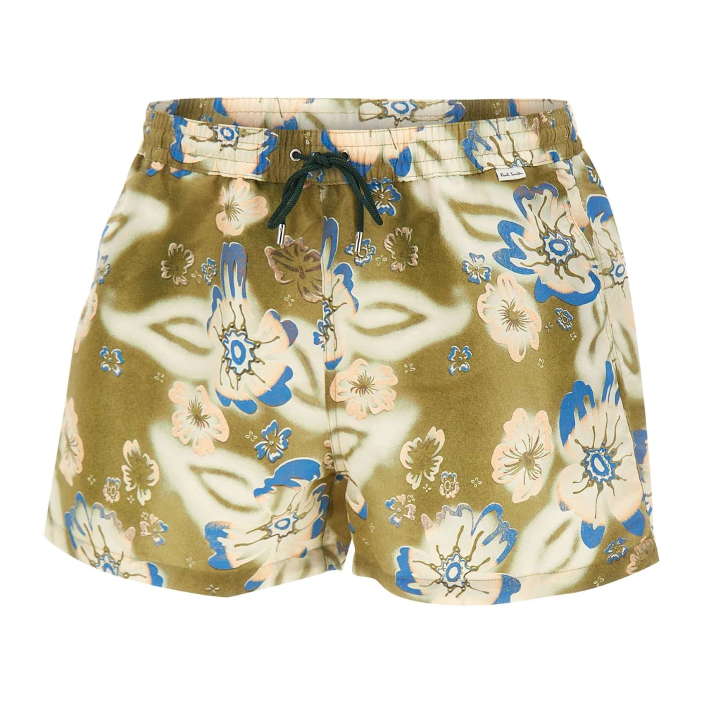 Paul Smith Men's Green Riso Floral Swim Shorts
