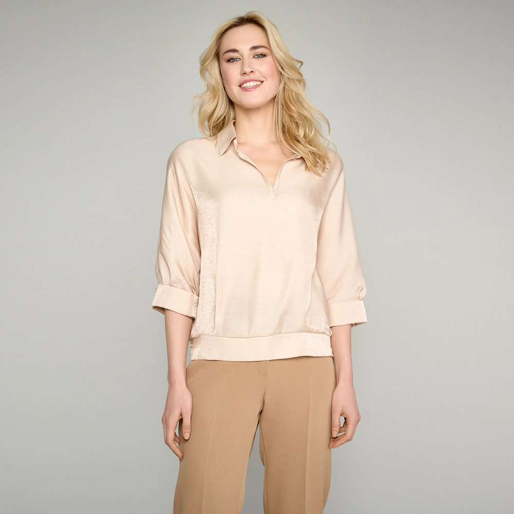 Marie Méro Gouden Wafel Effect Blouse Tuniek Yellow Dames