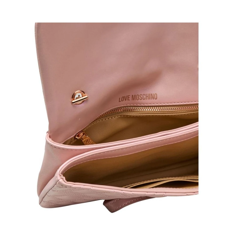 Love Moschino Gewatteerde Multicolor Crossbody Tas met Gouden Details Pink Dames