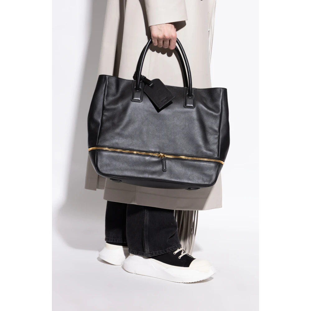Moschino Leren shopper tas Black Heren