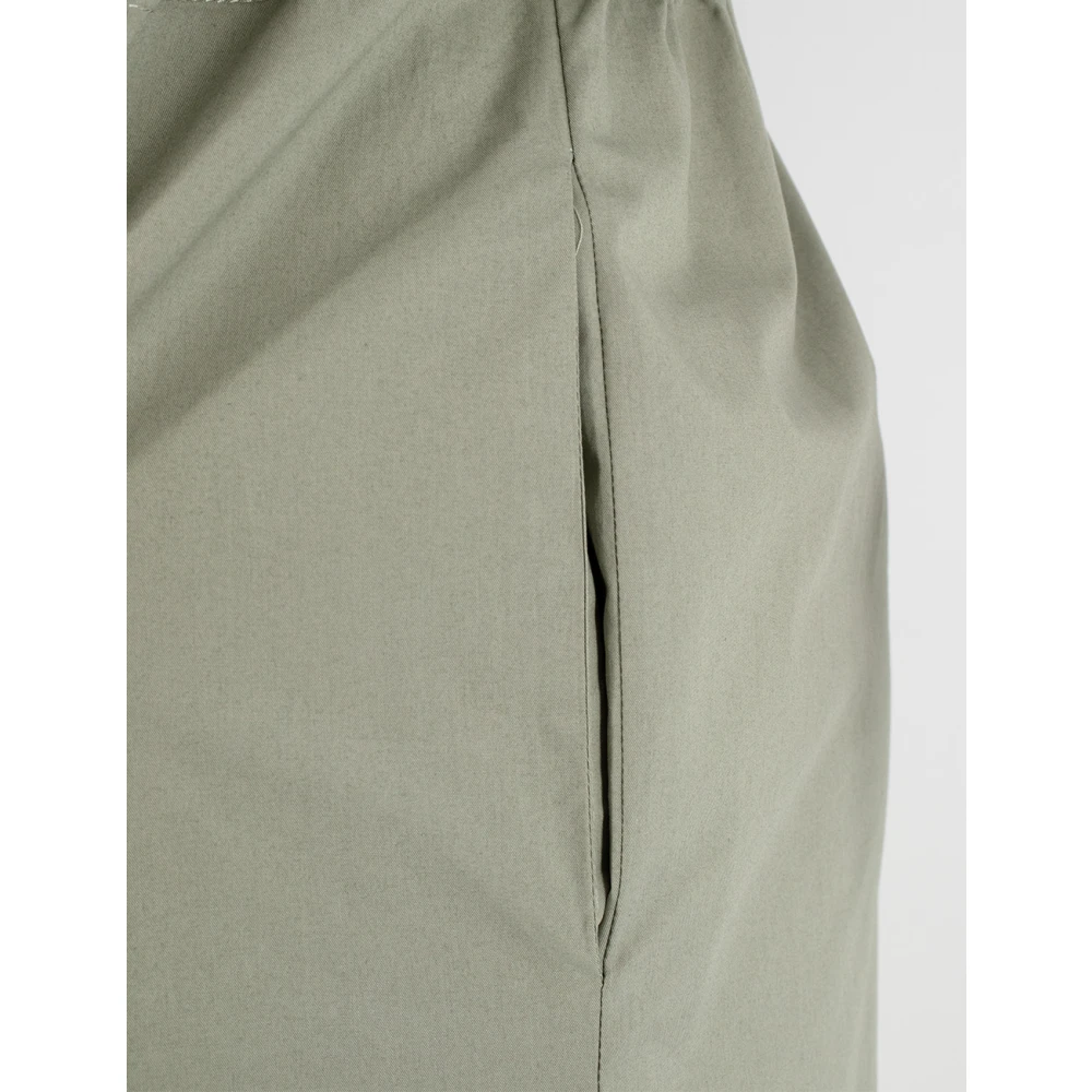 PESERICO Katoenen Kimono Mouw Jurk met Zakken Green Dames