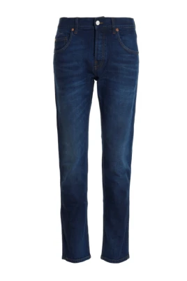 Tvättade åtsittande jeans