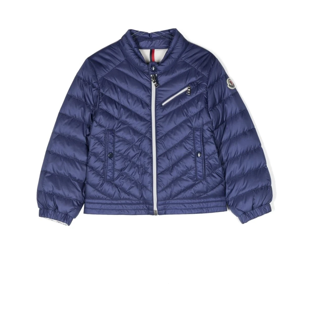 Moncler Men's Blue Logo-Patch Padded Jacket