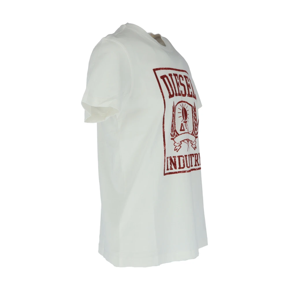 Diesel Wit Bedrukt T-shirt Lente Zomer A06800 White Heren
