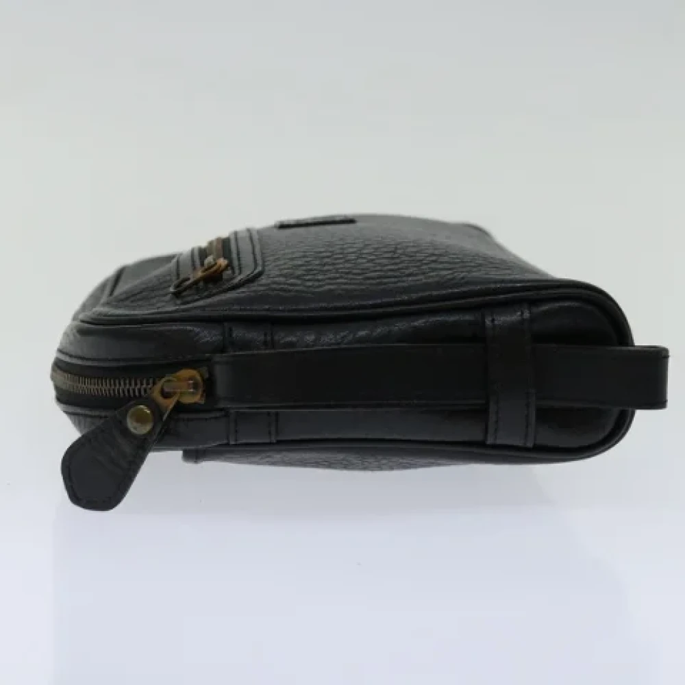 Burberry Vintage Pre-owned Leather clutches Black Dames