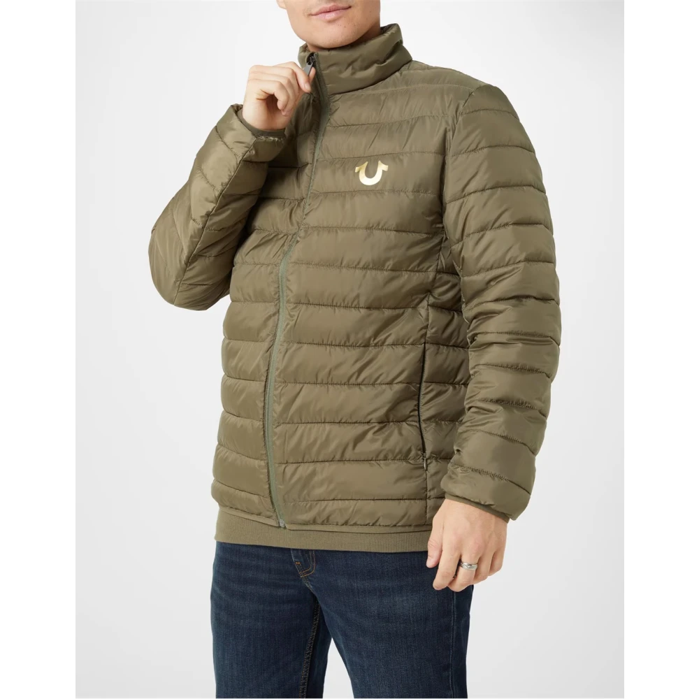 True Religion Logo Pufferjas Kalamata Ritssluiting Green Heren