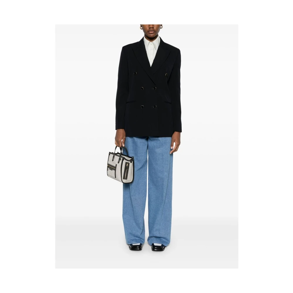 A.p.c. Middernachtblauw Dubbel-Borst Jas met Achtersplitten Blue Dames