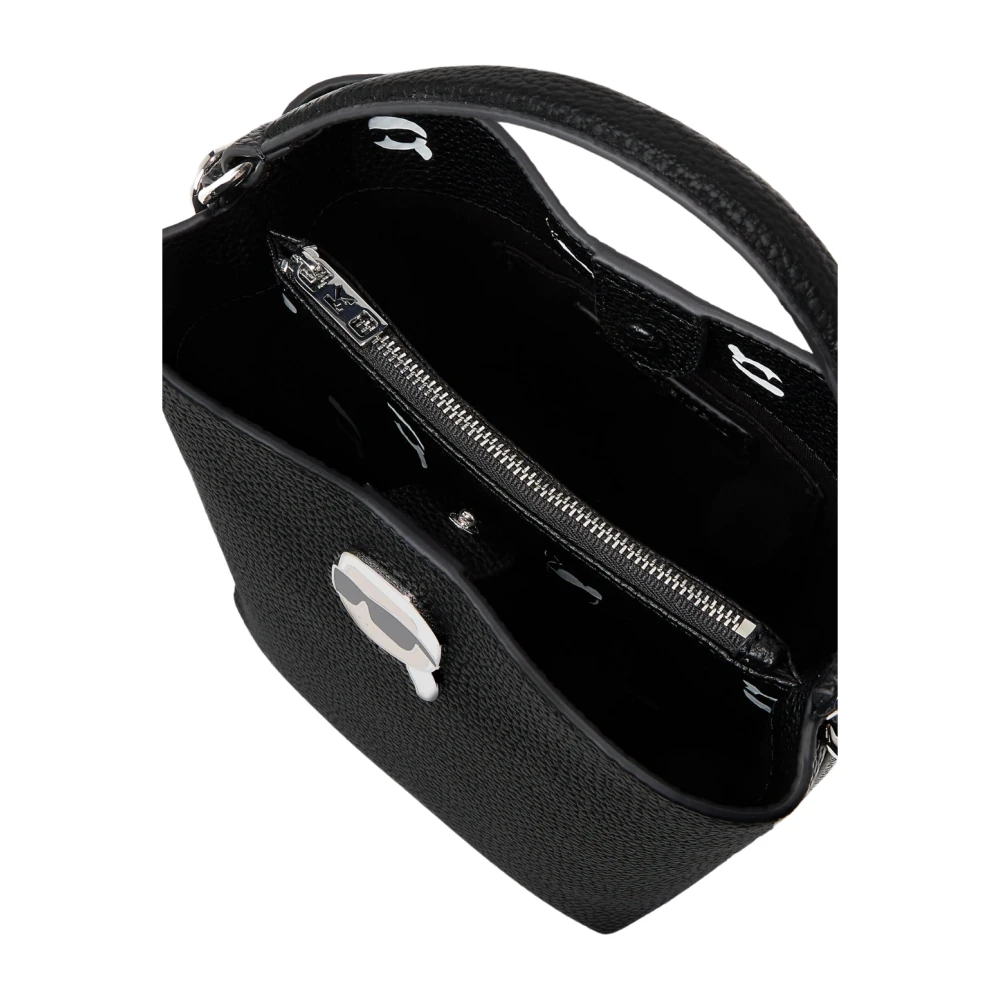 Karl Lagerfeld Tassen icoon kiezel emmer tas a1w30468 Black Dames