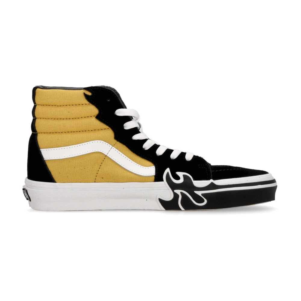 Vans Men's Black Flame High-Top Lace-Up Shoe - Sneakers - 8 1/2 Uk - Shoes