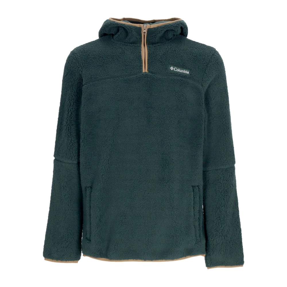 Columbia Men's Green Fleece Jackets, Xl, Sherpa Anorak Pullover Hoodie Ancient Fossil
