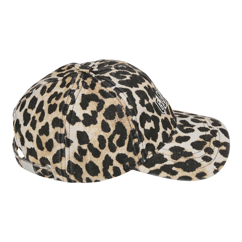 Ganni Leopard Print Baseball Cap Multicolor Dames