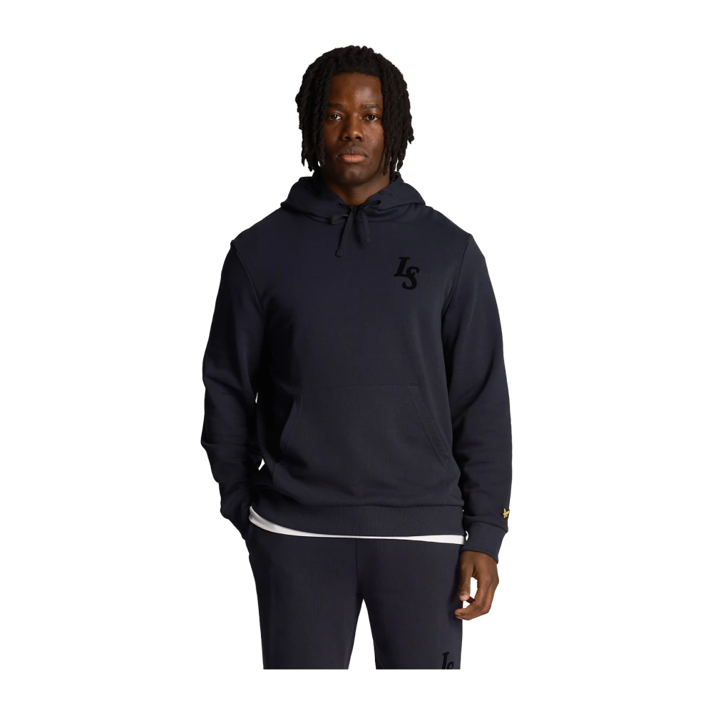 Lyle & Scott Clubembleem hoodie Blue Heren