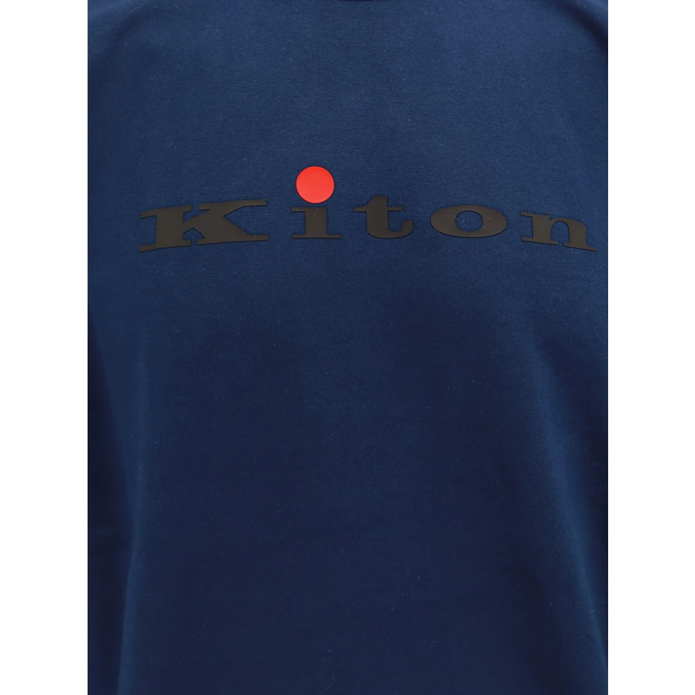 Kiton Blauwe Crew-neck Sweatshirt Gemaakt in Italië Blue Heren