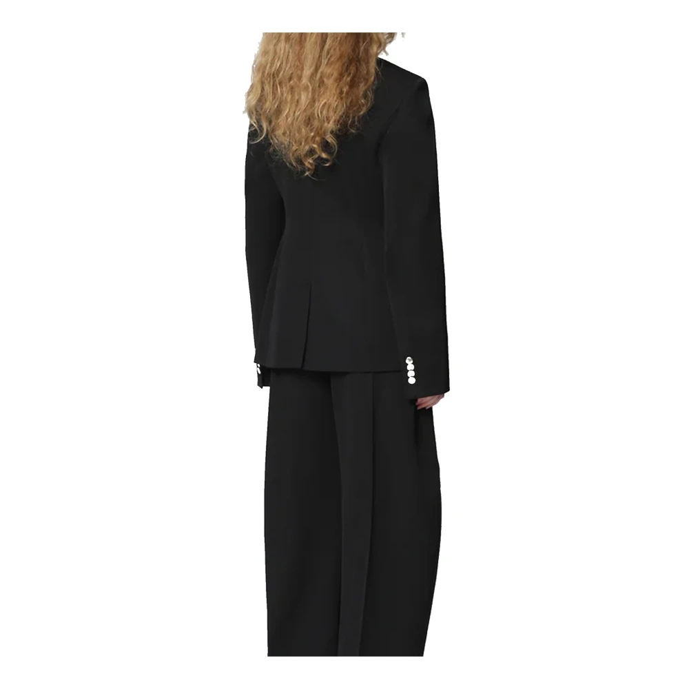 The Attico Zwarte Wollen Jas Elegant Ontwerp Black Dames