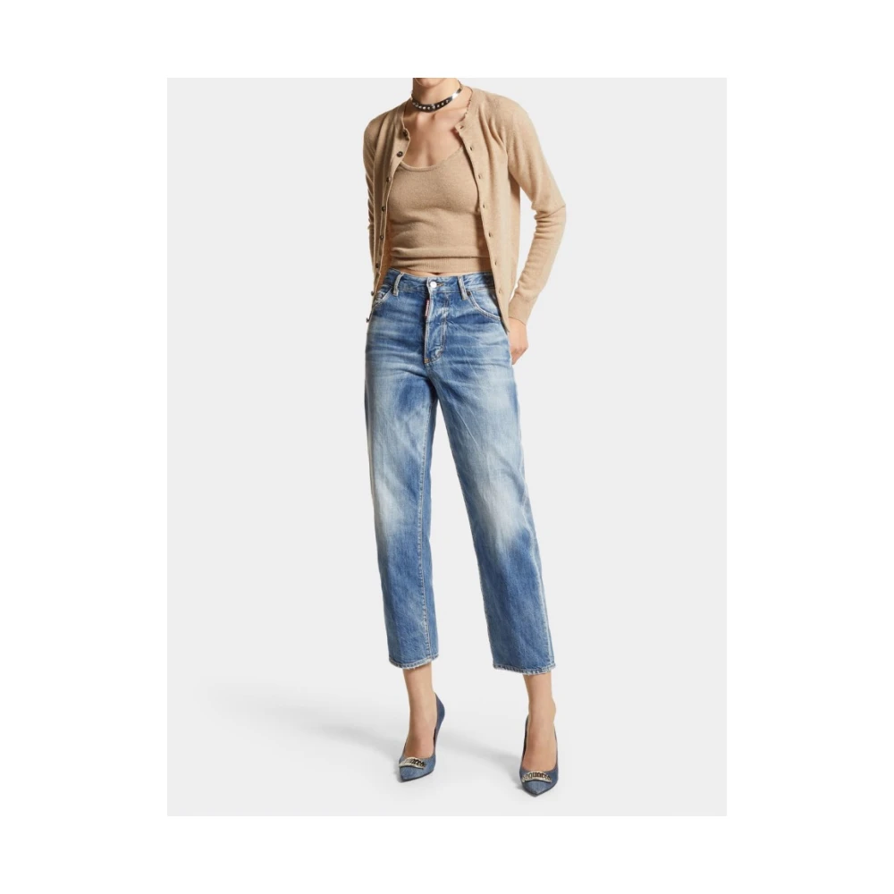 Dsquared2 Vintage Gewassen Boston Broek Blue Dames