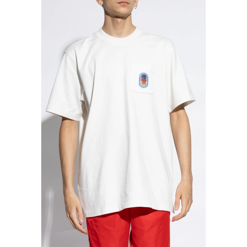 adidas Originals T-shirt met zak Beige Heren