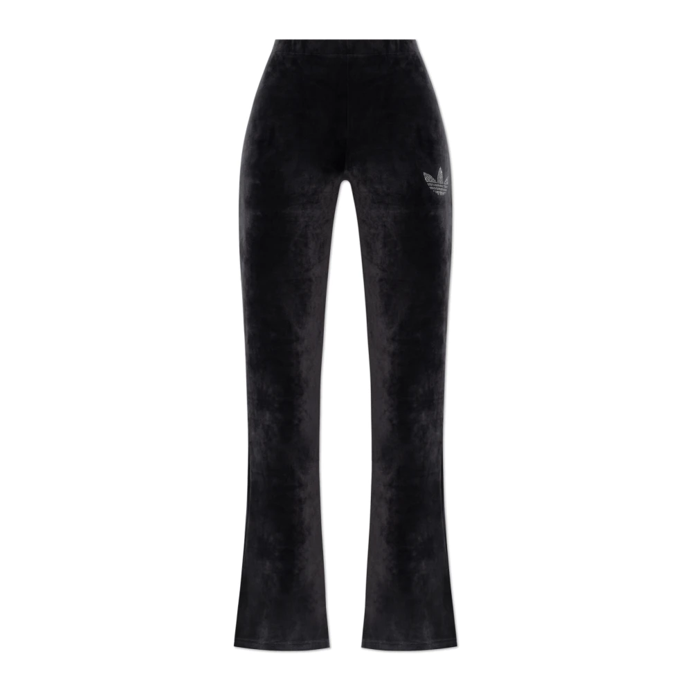 adidas Originals Fluwelen uitlopende broek Black Dames