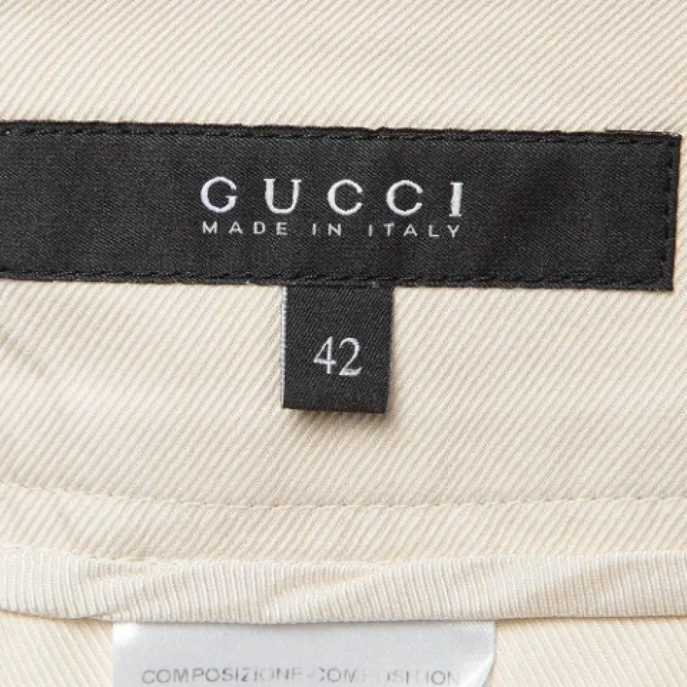 Gucci Vintage Pre-owned Cotton bottoms Beige Dames