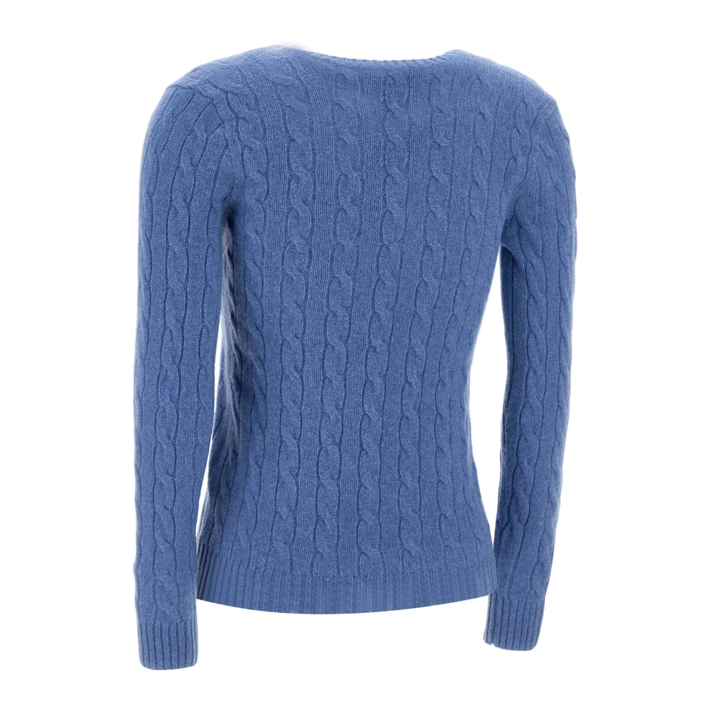 Polo Ralph Lauren Blauwe Wol Kasjmier Pullover Sweater Blue Dames