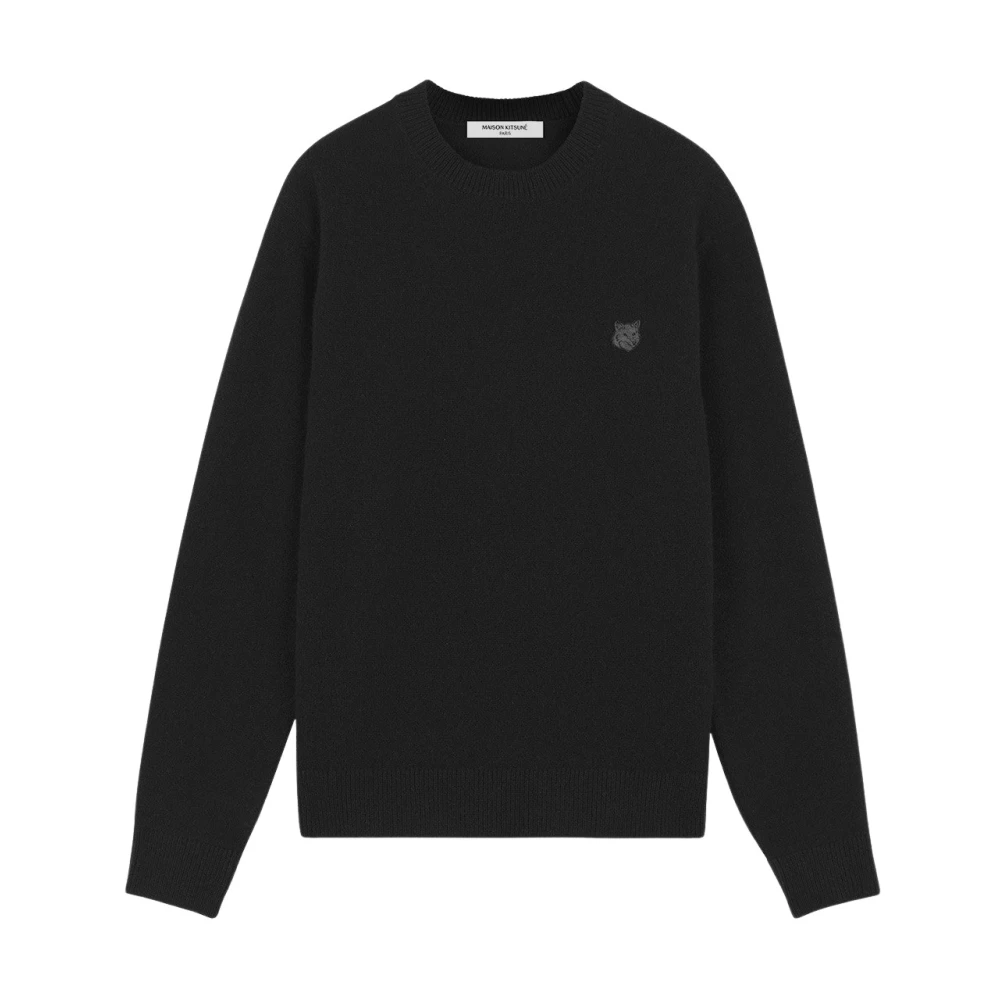 Maison Kitsuné Wol Vos Gebreid Black Heren