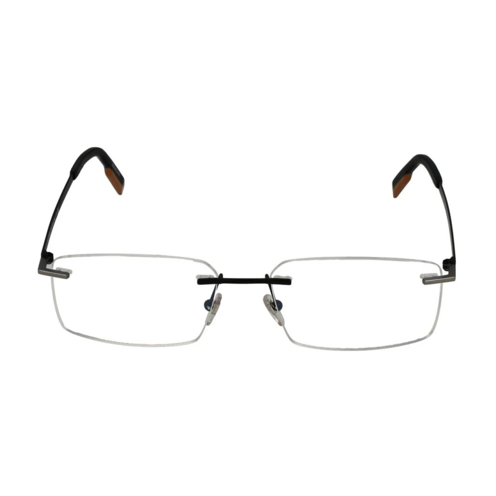 Ermenegildo Zegna Grijze Rechthoekige Metalen Optische Frames Gray Heren