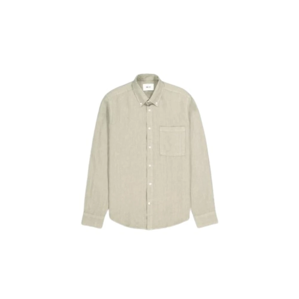 Nn07 Casual Linnen Overhemd Green Heren
