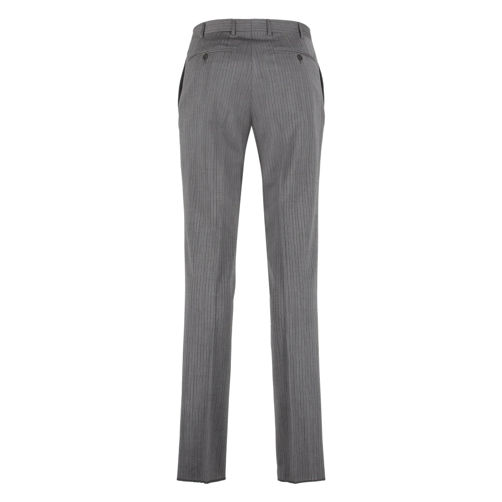 Canali Stretch wollen broek Gray Heren