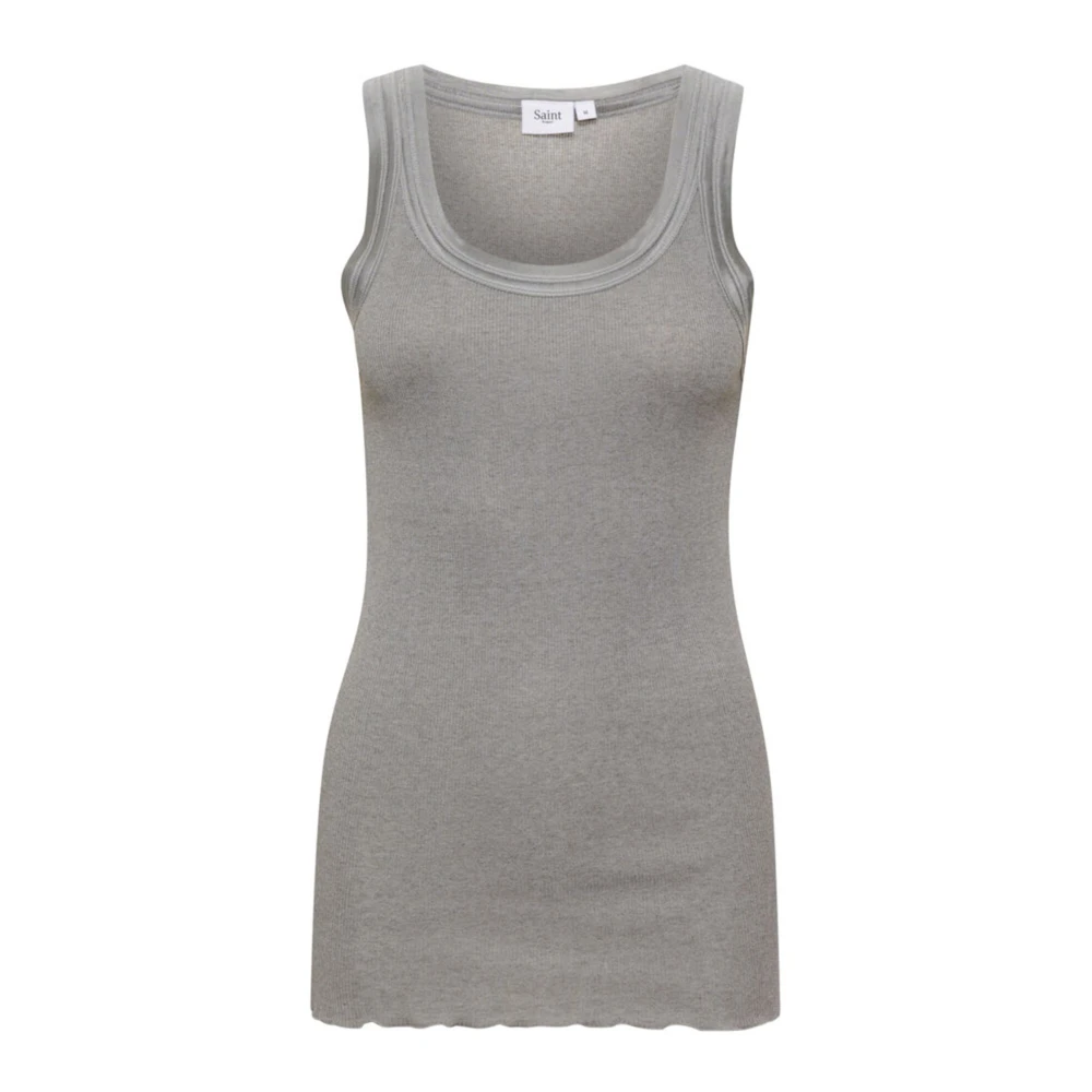 Saint Tropez MayaSZ Tank Top Mist Grey Melange Gray Dames