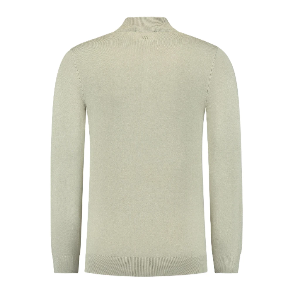 Pure Path Essentiële Half-Zip Gebreide Trui Green Heren