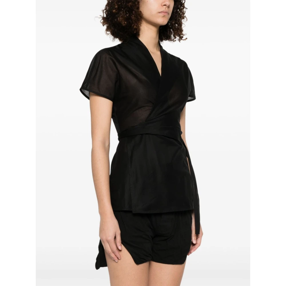 Rick Owens V-Hals Wikkel Top Black Dames