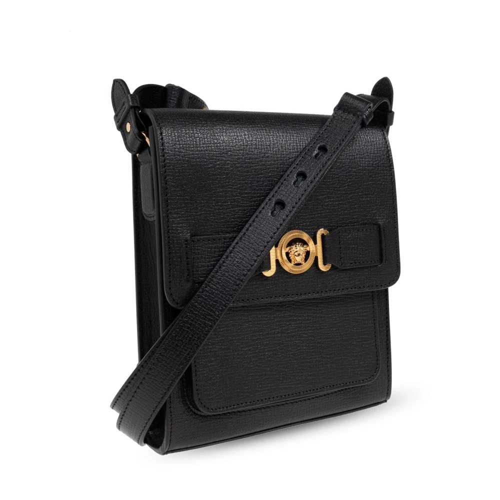 Versace Leren schoudertas Black Heren