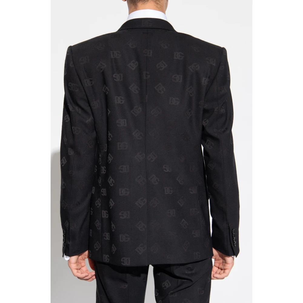 Dolce & Gabbana Blazer met logo Black Heren