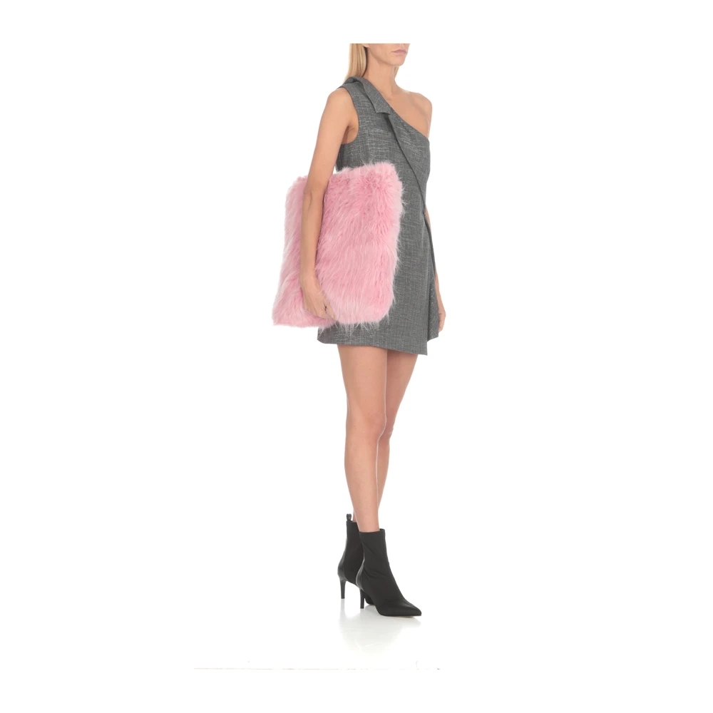 Msgm Roze Nepbont Clutch Tas Pink Dames