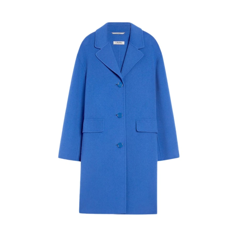 Max Mara Wollen Cocoonjas Blue Dames