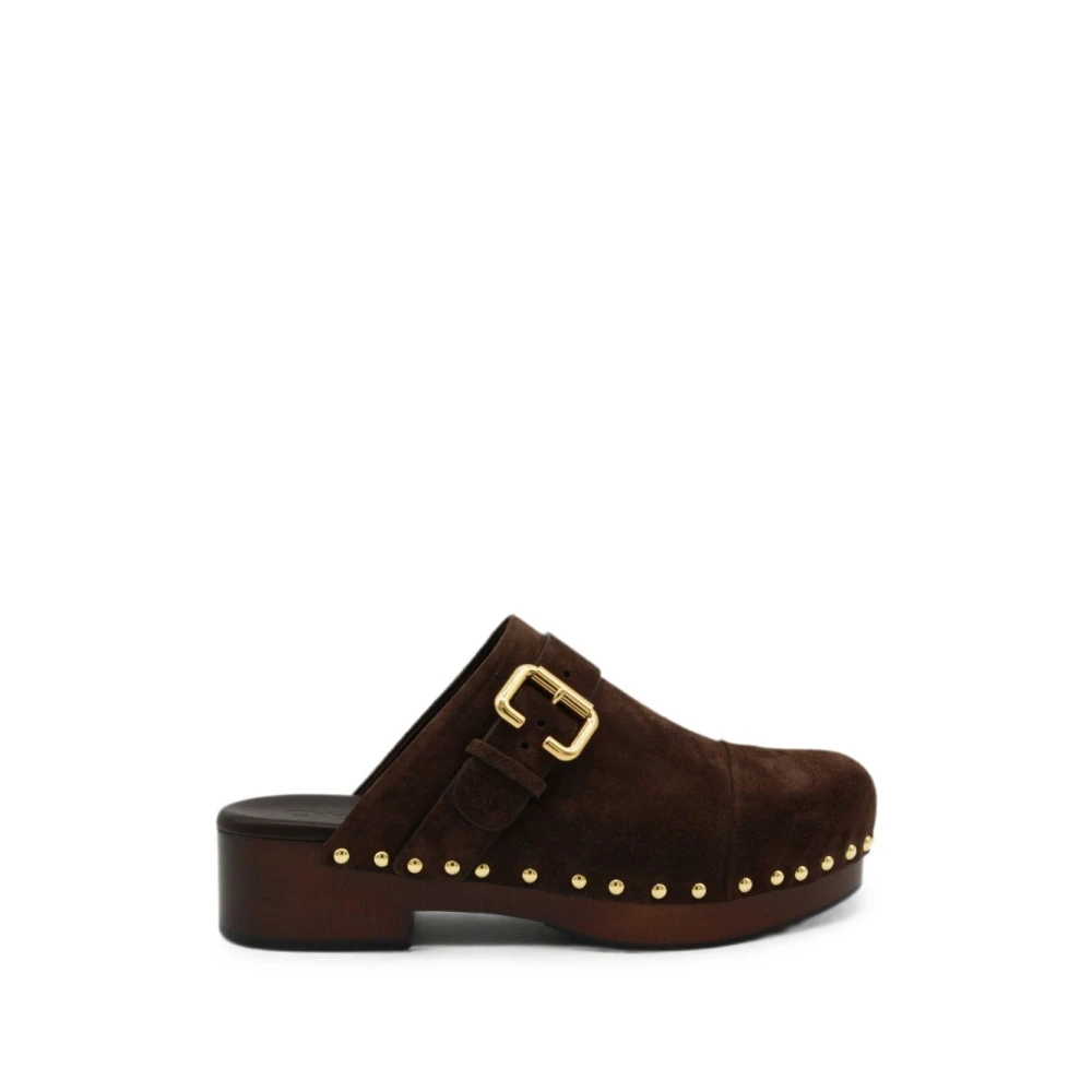 Chloé Gold/Brown Jeannette Suede Mule - Image 2