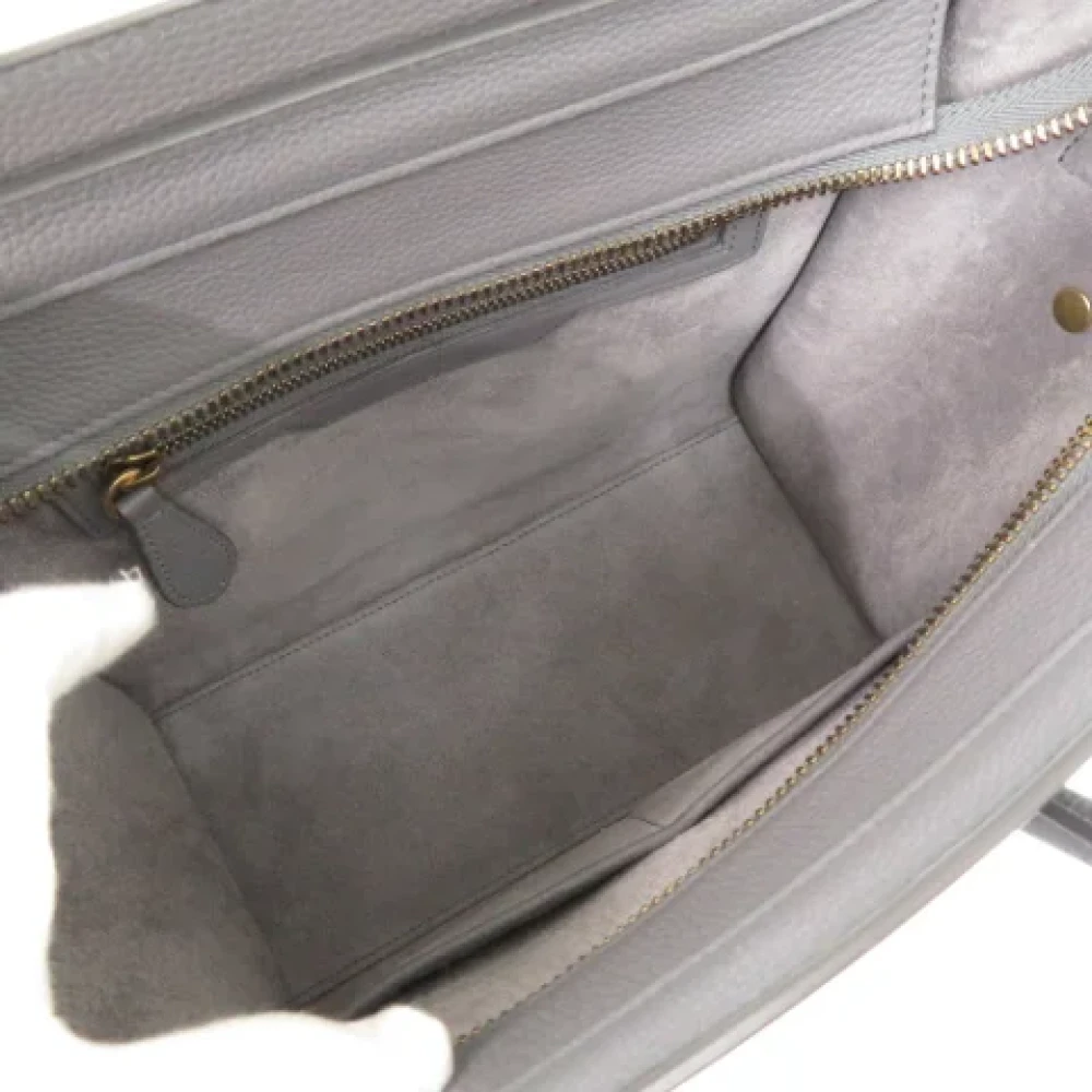 Celine Vintage Pre-owned Leather handbags Gray Dames