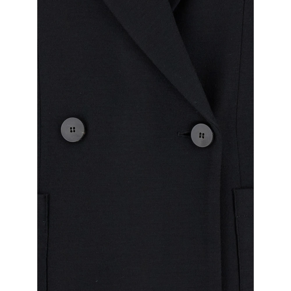 Harris Wharf London Zwarte Blazer met Schoudervullingen Black Dames