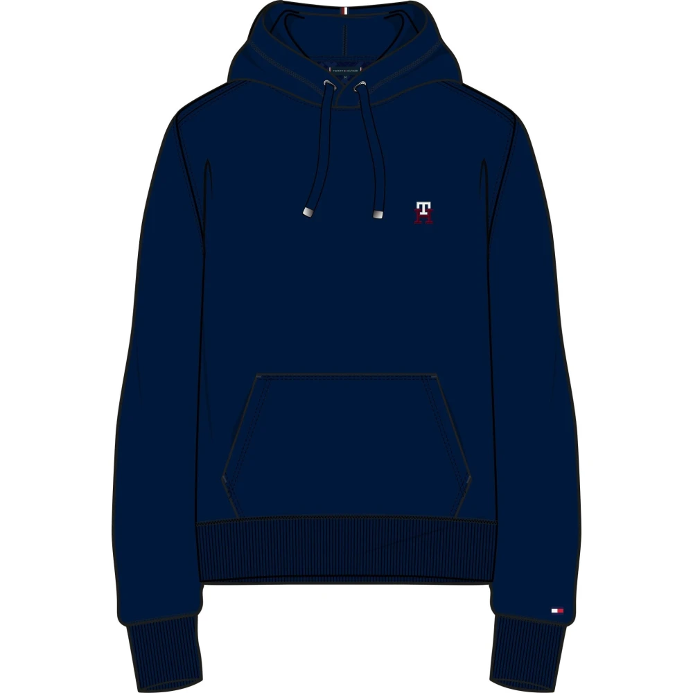 Tommy Hilfiger Hoodie med Logobroderi Blue, Herr