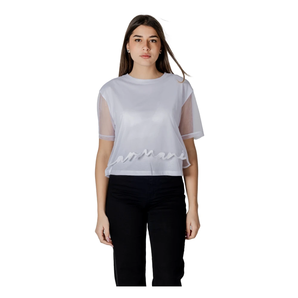 Armani Exchange Cropped T-shirts White Dames