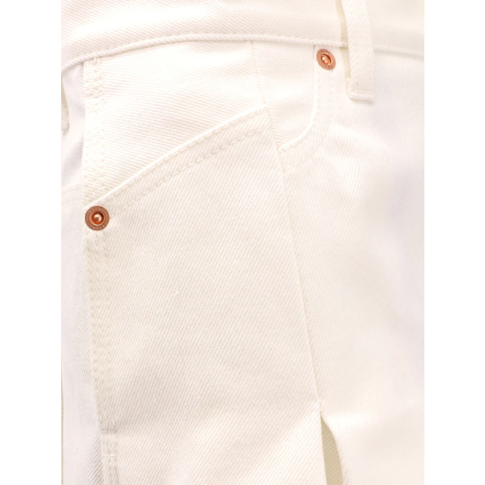 Sacai Hoge taille katoenen shorts met zakken White Dames