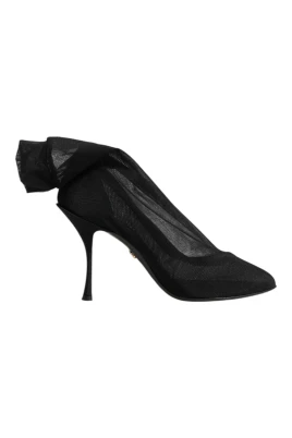 Svarta Silk Stretch Mesh Sock Boots
