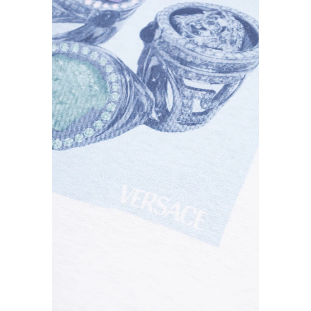 Versace T-shirt met kleurrijke print White Heren