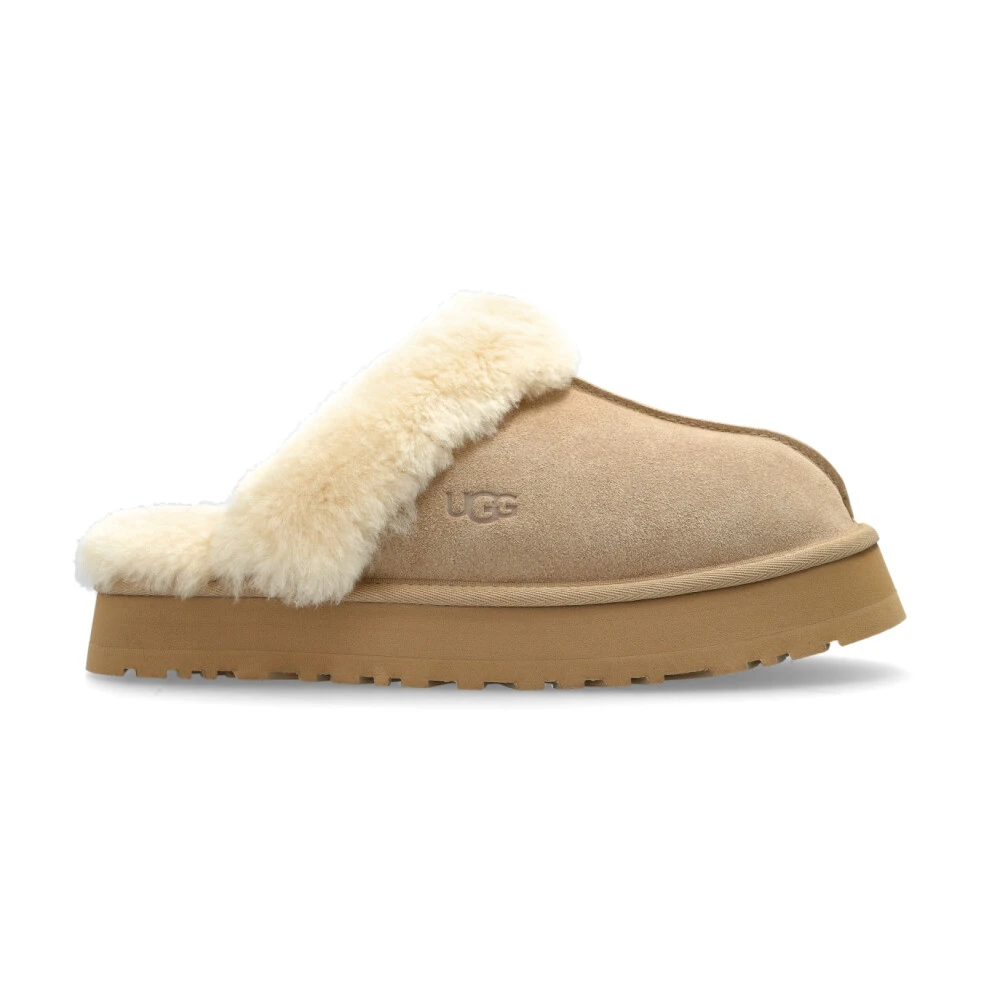 Ugg Beige Slippers, Female, 7 Uk, Disquette Slippers Sand