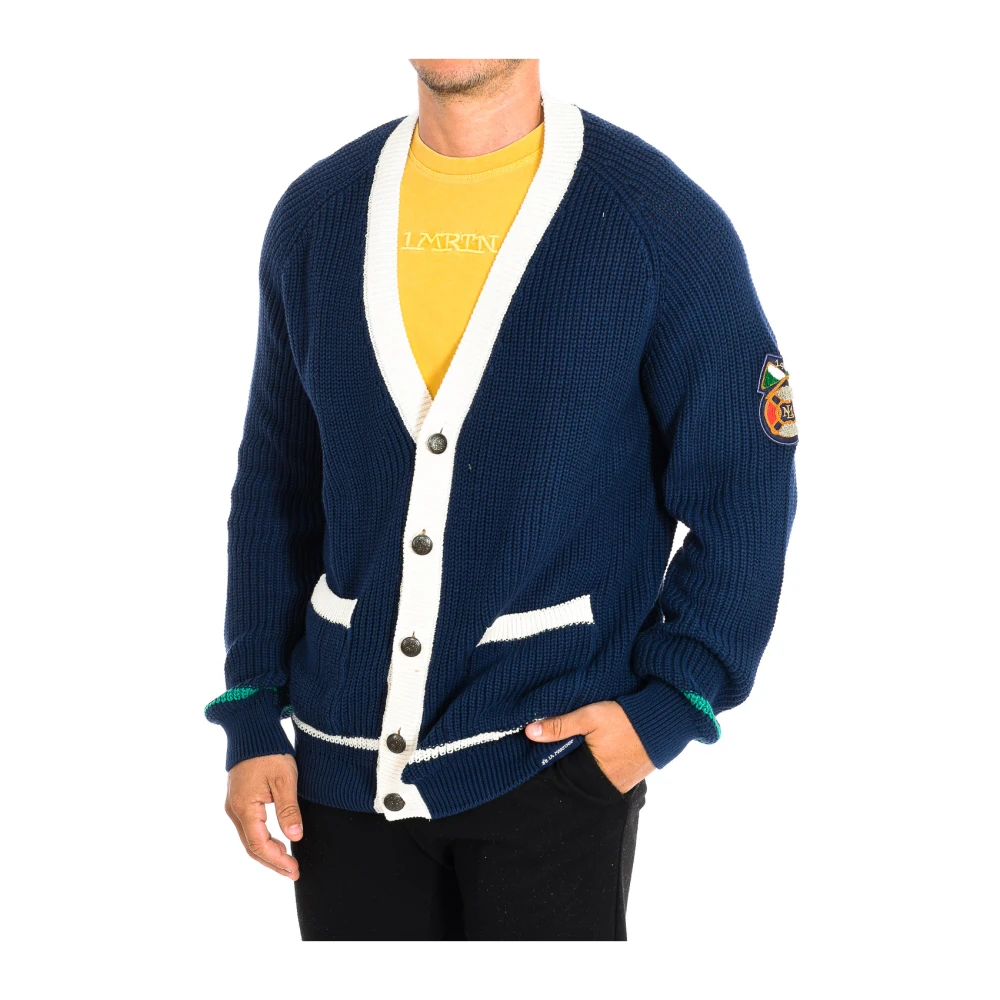 La Martina Men's Blue Long Sleeve Knit Jumper - Cardigans - L - Knitwear