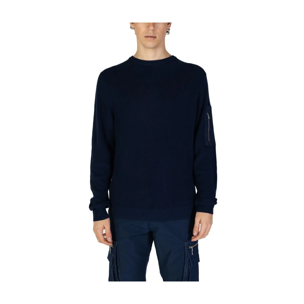 Antony Morato Mmsw01493-Ya200076 Jumper - Male - Round-Neck Knitwear - Blue - M - Knitwear