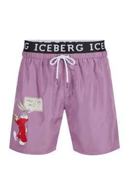 maillot-de-bain-couleur-framboise-avec-bande-elastique-contrastante-impression-looney-tunes