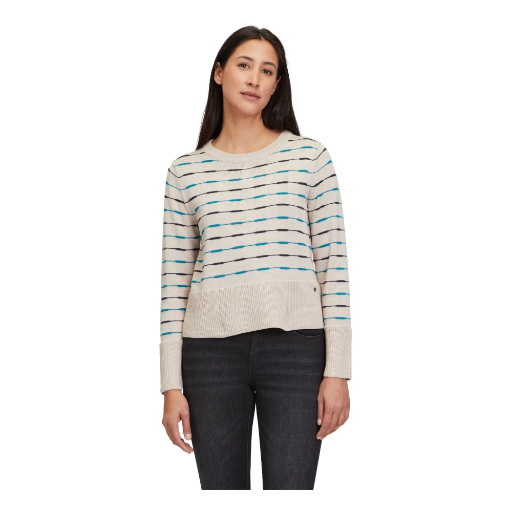 Betty & Co Chunky Gebreide Trui met Ribboorden Multicolor Dames