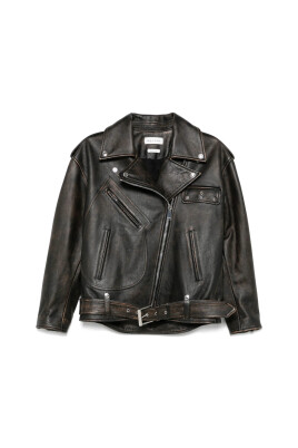 coffee-brown-leather-outerwear-with-zip-fastening