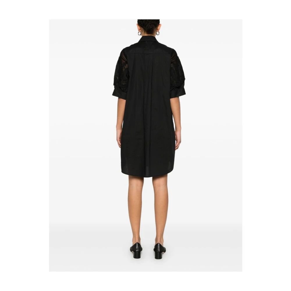 Ermanno Scervino Zwarte knoopjurk met zakken Black Dames