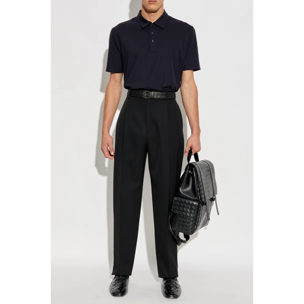 Bottega Veneta Katoenen polo met logo Blue Heren